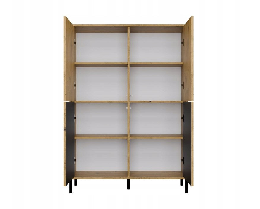 KAMARO 4DK Slim Display Cabinet Artisan Oak 4 Doors