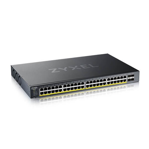 Zyxel 52-Port Smart Managed PoE+ Switch, 48x GbE PoE+ RJ45, 4x 10 G SFP+, 375W PoE+, Hybrid Mode (XGS1935-52HP-EU0101F) 375Watt