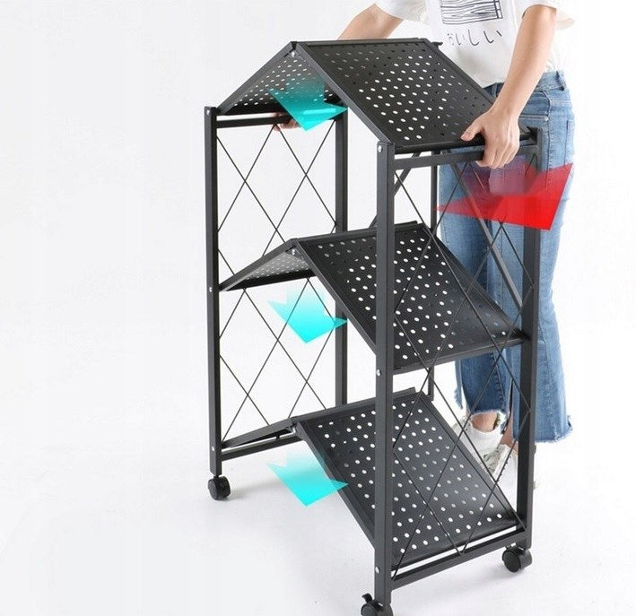 FS005 Foldable Warehouse Shelf Black 5 Shelves