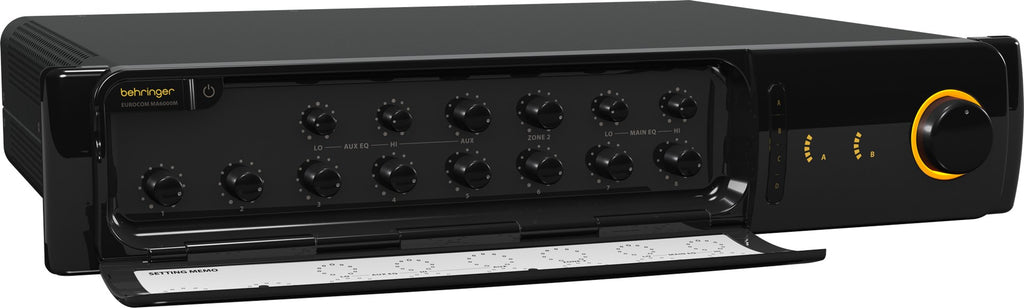 Behringer MA6000M Audio Amplifier Performance Stage Black