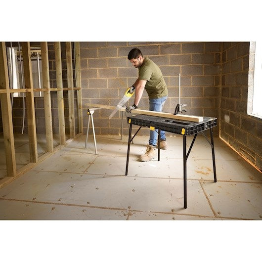 Stanley Essential Portable Fold Up Workbench - Compact Design - 320 kg Max Load STST83492-1