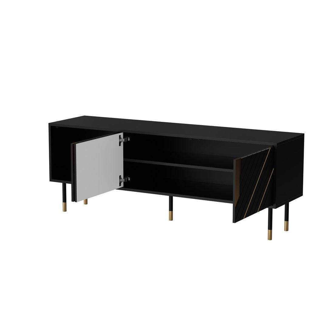 Cama 3D MOUNTAIN TV Cabinet 154x40x55 Black + Gold