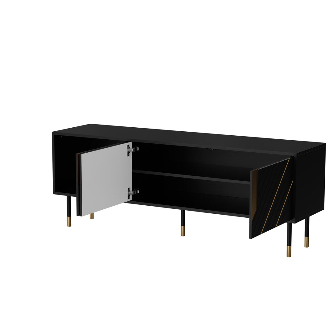 Cama 3D MOUNTAIN TV Cabinet 154x40x55 Black + Gold