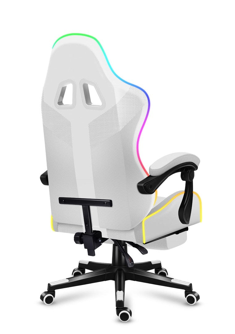 HUZARO FORCE 4.7 RGB White Gaming Chair - Ergonomic Design