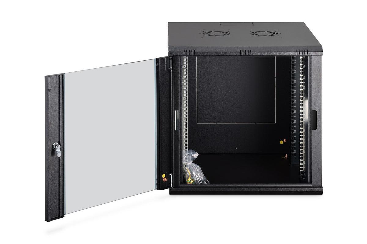DIGITUS Wall Mounted Rack 12U Steel Glass 600x620x600mm DN-37111