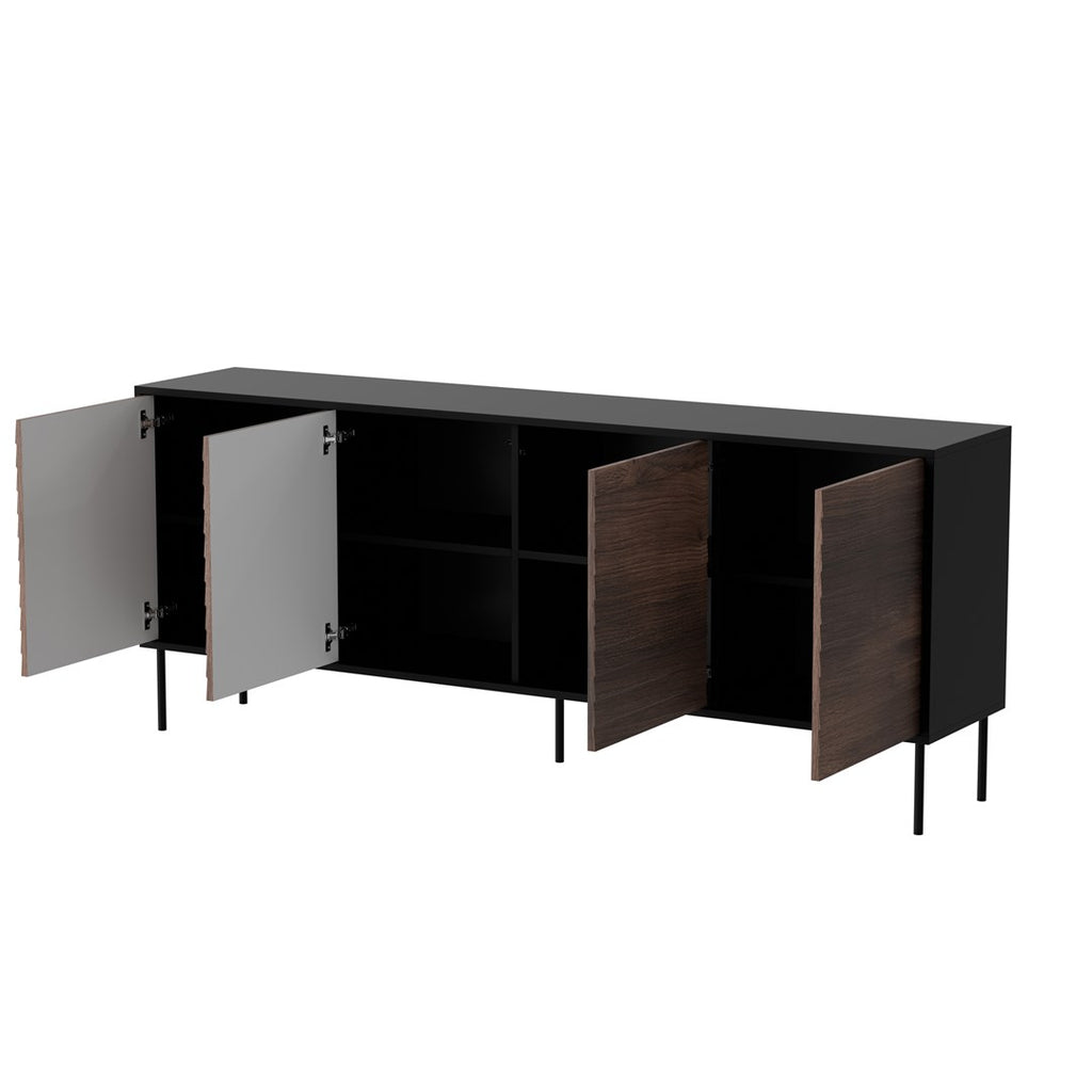 Cama 4D CORTINA Chest of Drawers 200x40x81 Black/Walnut