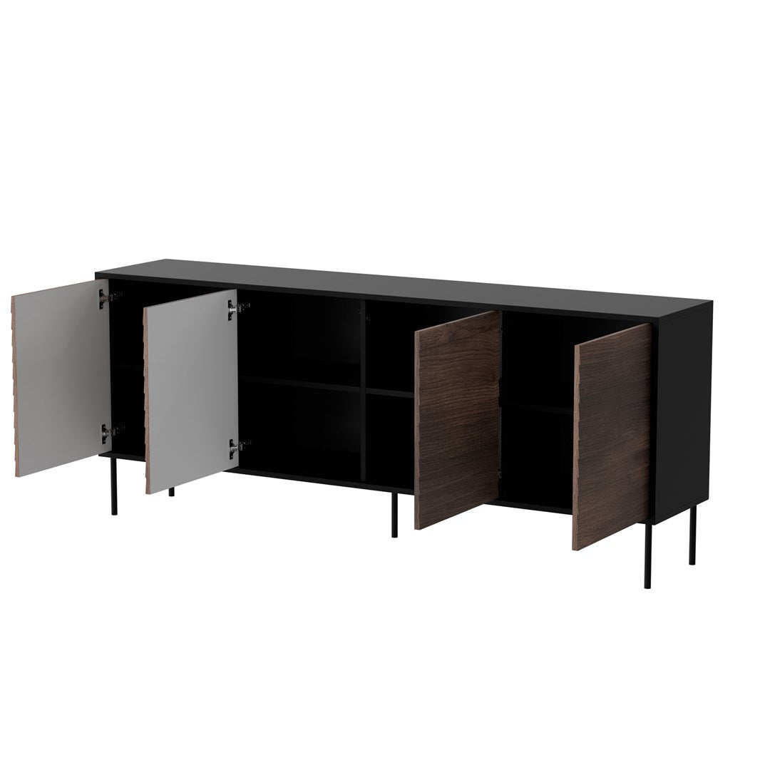 Cama 4D CORTINA Chest of Drawers 200x40x81 Black/Walnut
