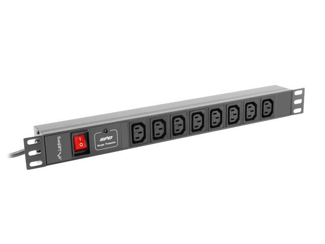 Lanberg PDU Steckdosenleiste 48,30cm (19") 1U 8x IEC C13 C20 2m schw. (PDU-08I-0200-C20-BK)