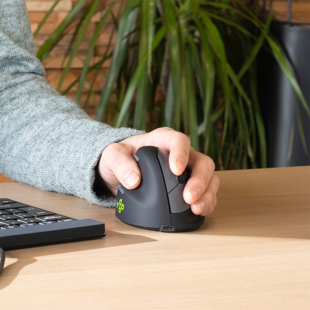 R-Go Maus HE ergonomisch links Bluetooth groß black/silver retail (RGOHEWLL)