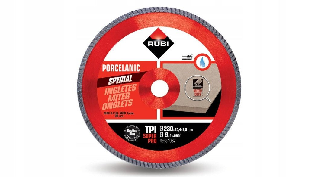 RUBI Diamond Blade 230 mm TPI SUPERPRO for Porcelain Tiles 31967