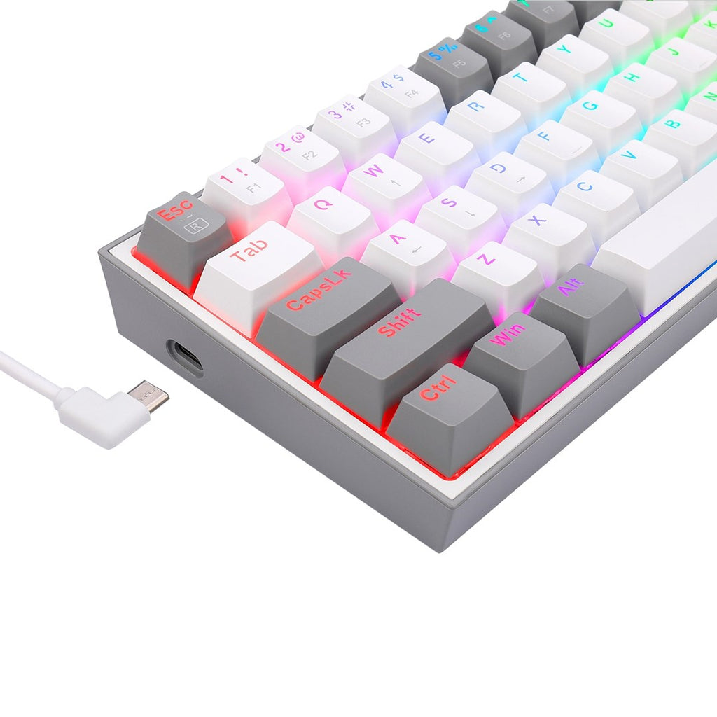 REDRAGON K617-RGB Fizz RGB Keyboard USB Grey, White - K617WG-RGB