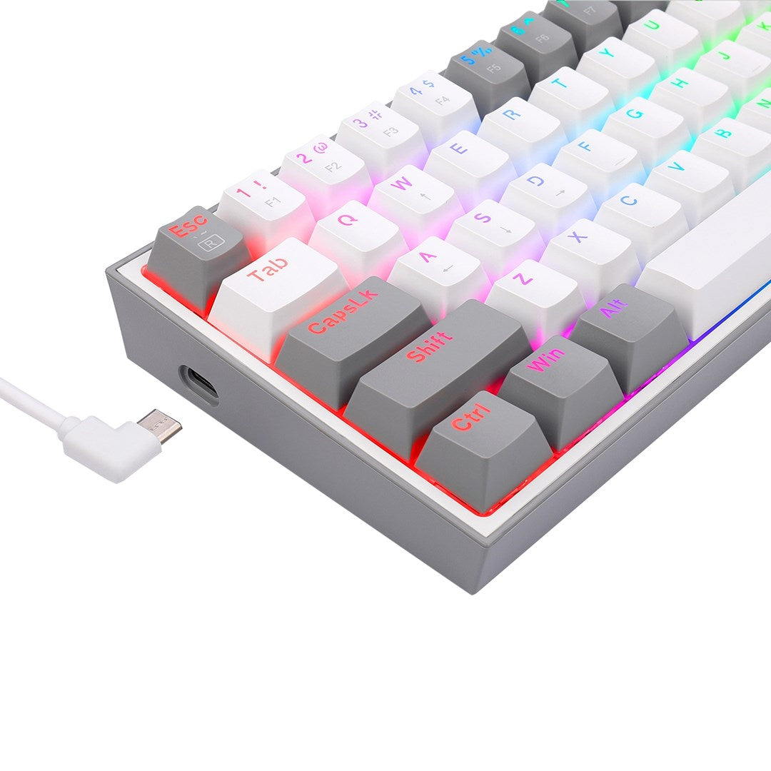 REDRAGON K617-RGB Fizz RGB Keyboard USB Grey, White - K617WG-RGB