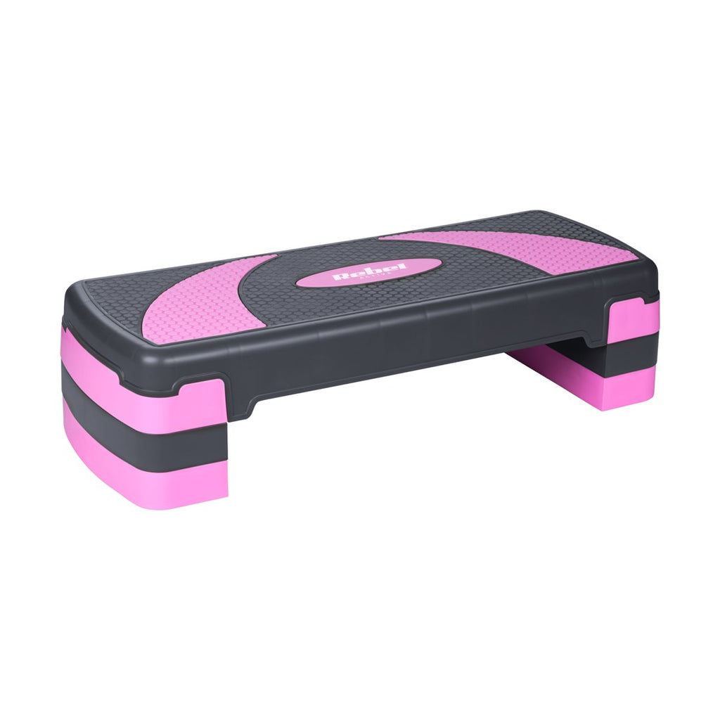 REBEL ACTIVE Step for Aerobics and Fitness Exercises 3 Levels Gray-Purple