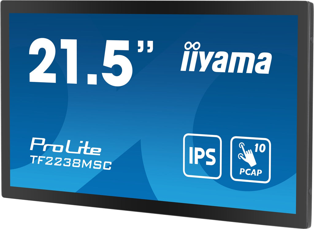 Iiyama TF2238MSC 54.5cm MTOUCH Display IPS 21.5'' - 1920x1080- DP, HDMI, USB, PCAP - Flachbildschirm (TFT/LCD) - 54,5 cm - IPS - black [Energieklasse D] (TF2238MSC-B1)