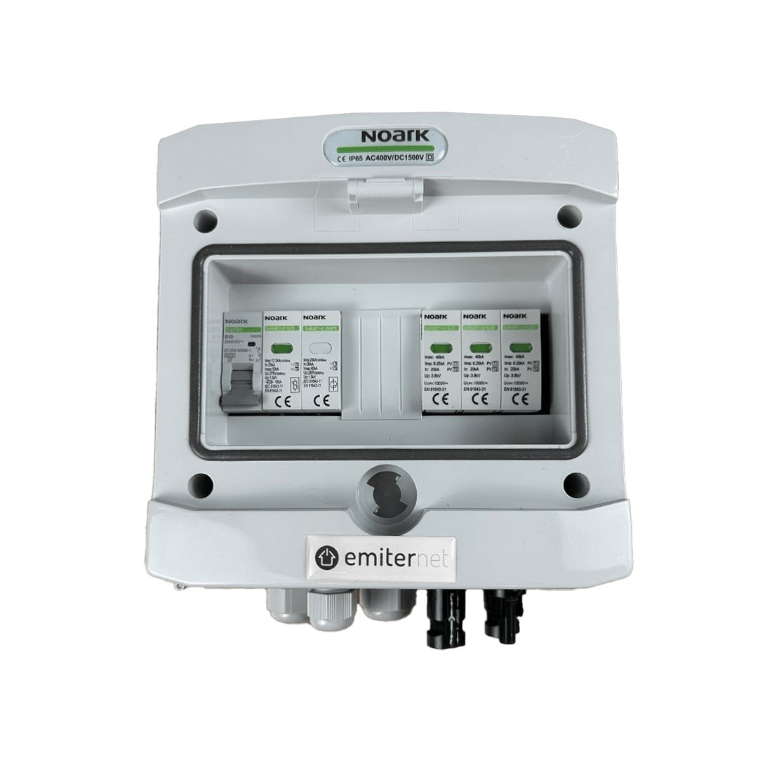EMITER Switchgear EM-1358N_DCAC IP65 with Noark 1000V Surge Arrester, 1 PV String, 1 MPPT, 10A