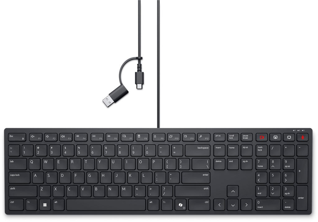 DELL KB525C Office USB Keyboard QWERTY US International Black