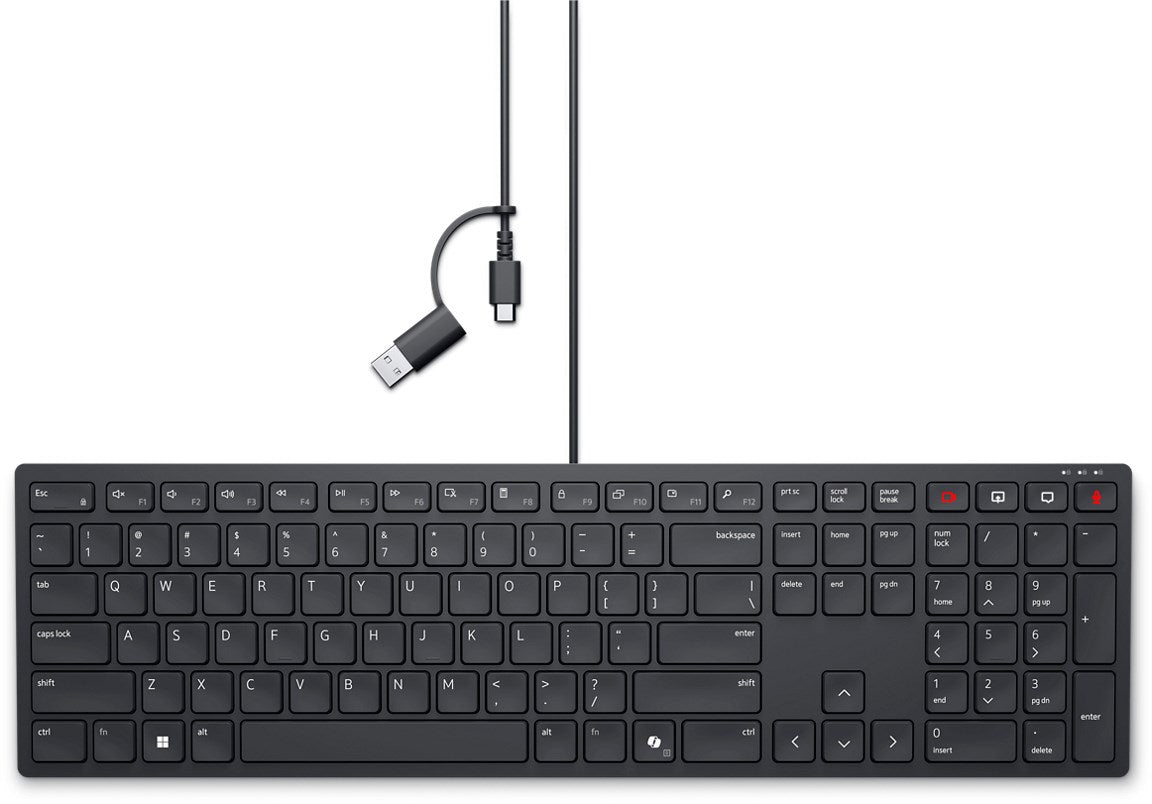 DELL KB525C Office USB Keyboard QWERTY US International Black