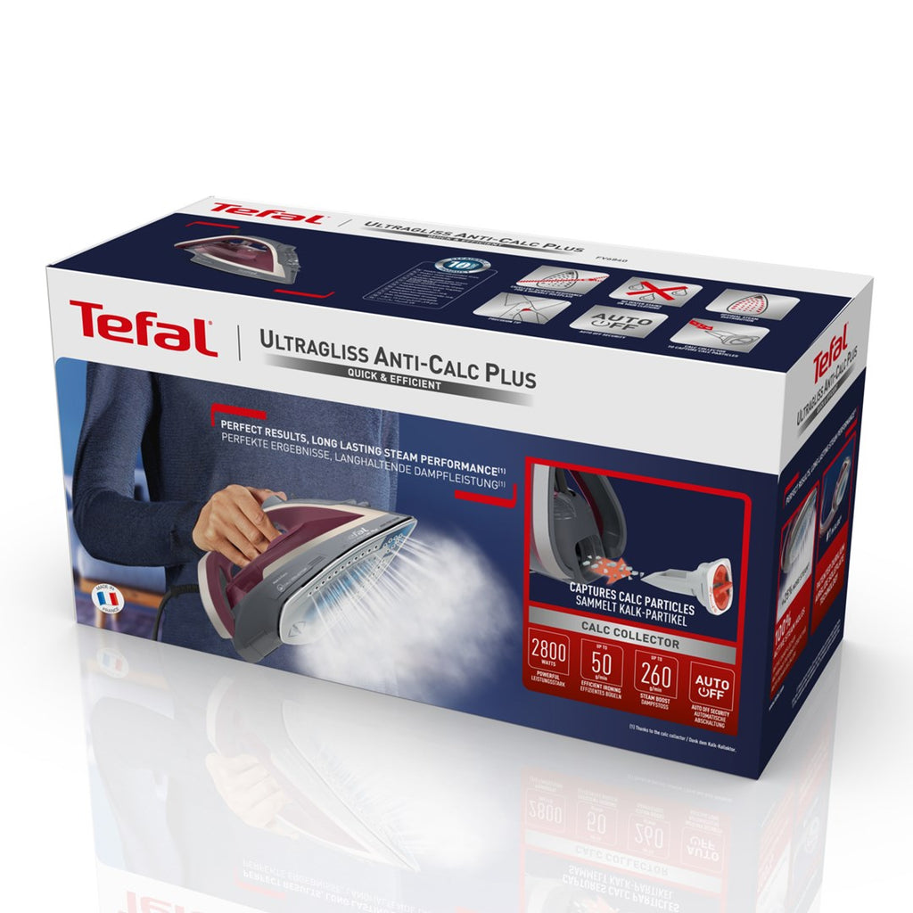 Tefal Steam Iron 2800W Durilium Soleplate 50g/min for Tefal FV6840E0