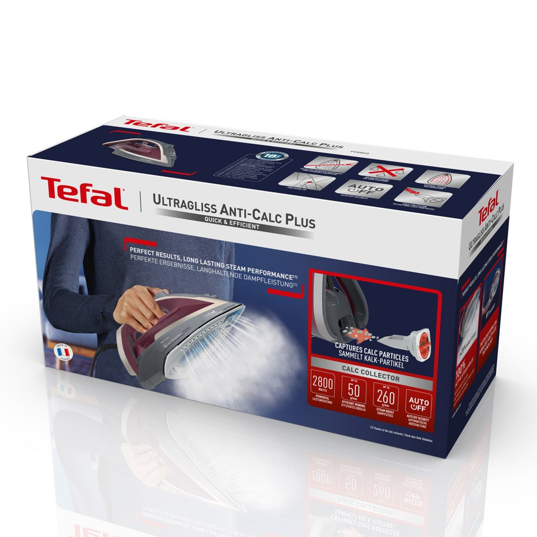 Tefal Steam Iron 2800W Durilium Soleplate 50g/min for Tefal FV6840E0