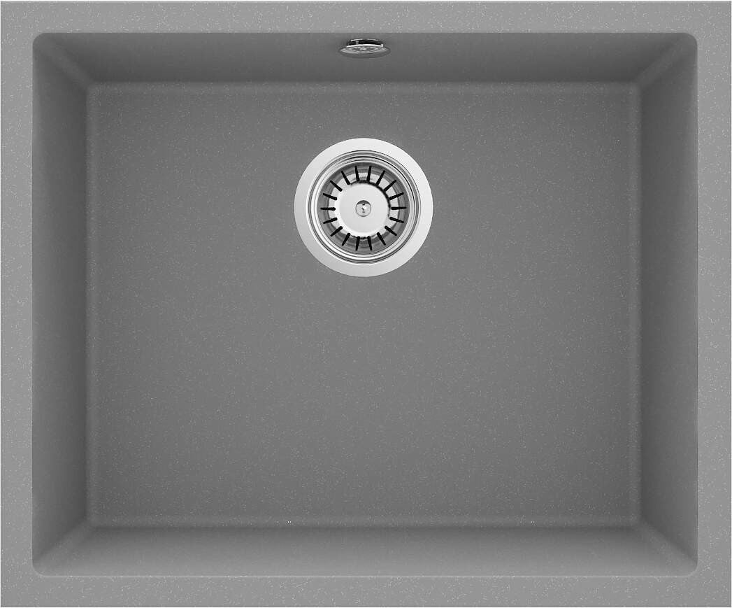 Deante Wall-Hung Granite Sink 1-Bowl Metallic Gray