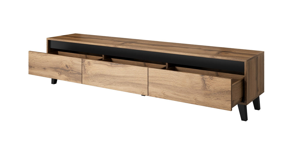 NORD TV Stand in Wotan/Anthracite - 42 cm H x 185 cm W x 38 cm D