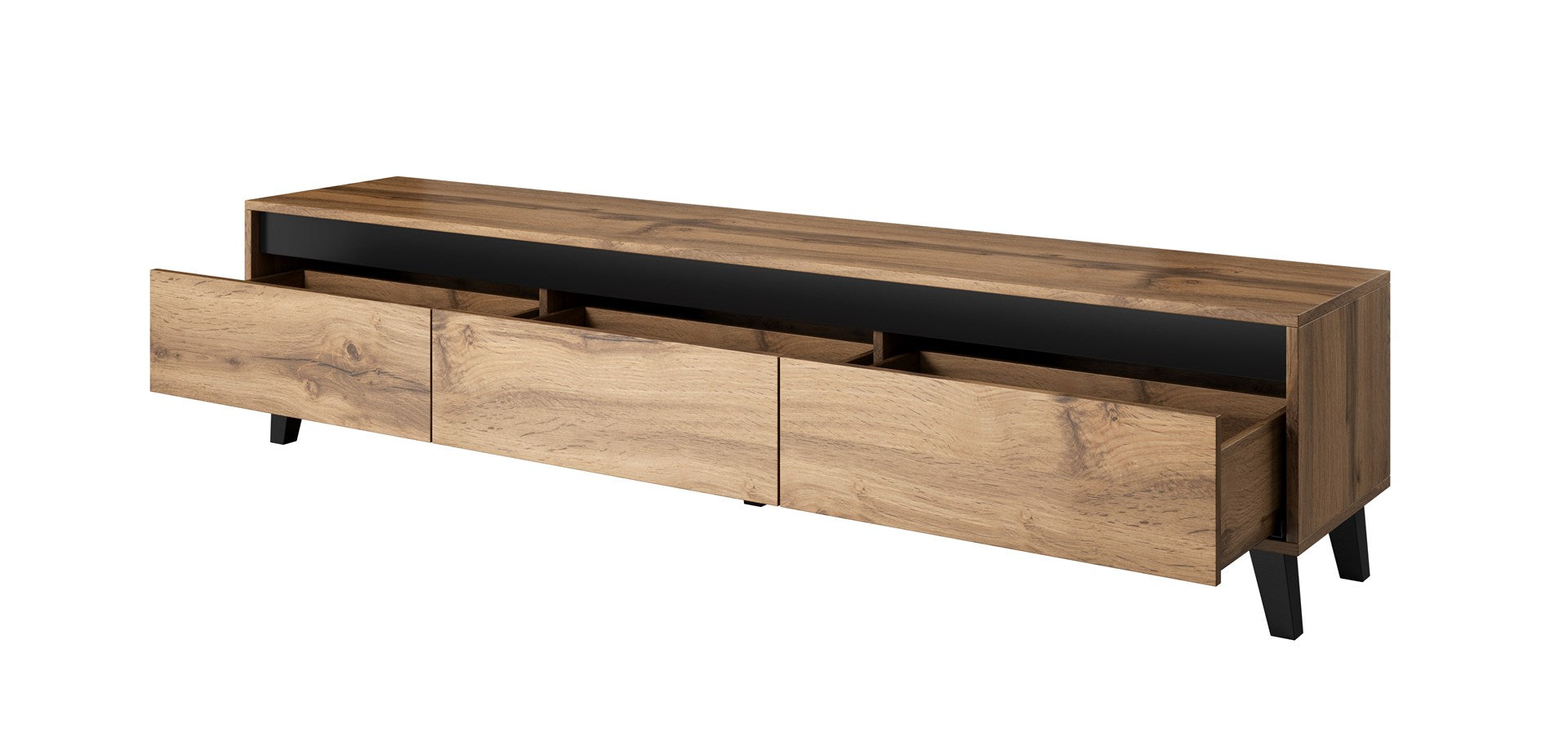 NORD TV Stand in Wotan/Anthracite - 42 cm H x 185 cm W x 38 cm D
