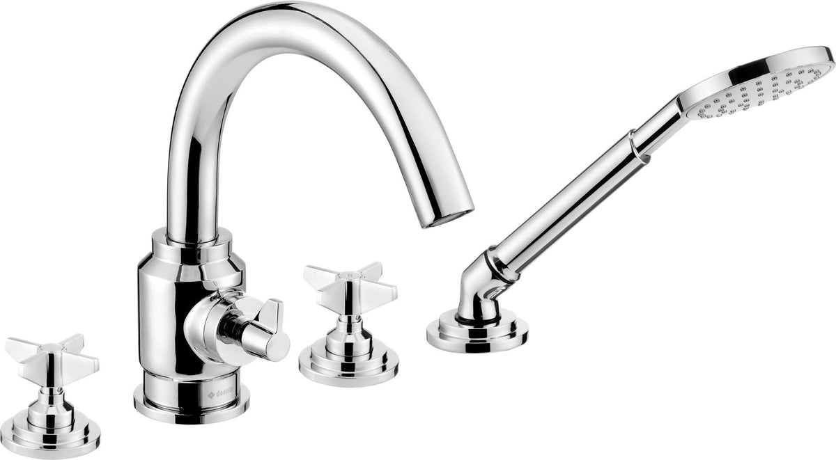 Deante 4-Hole Bathtub Mixer with Shower Set Chrome BQT014D