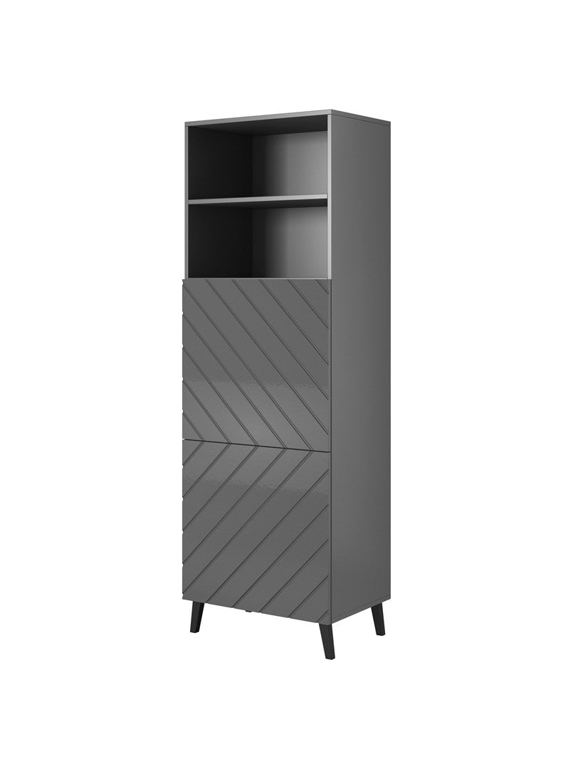 Cabinet ABETO 60x40x176 5 cm graphite/glossy graphite