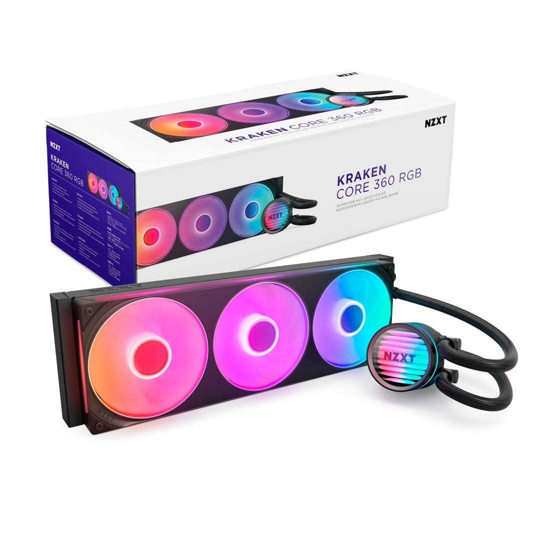 NZXT Kraken Core 360 RGB AIO Cooler - AMD Socket AM4/AM5 (RL-KR36C-B1) Zen4
