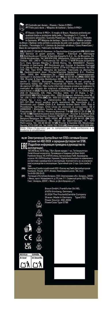 Braun Series 9 Pro+ 9625s Foil shaver Trimmer Graphite
