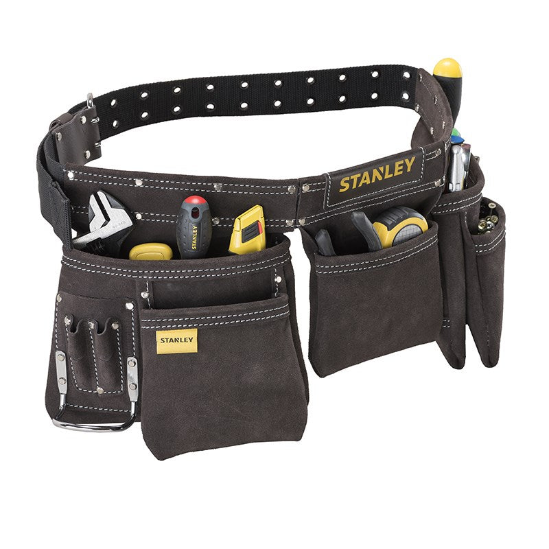 Stanley Leather Tool Apron Multiple Pockets Adjustable Belt STST1-80113