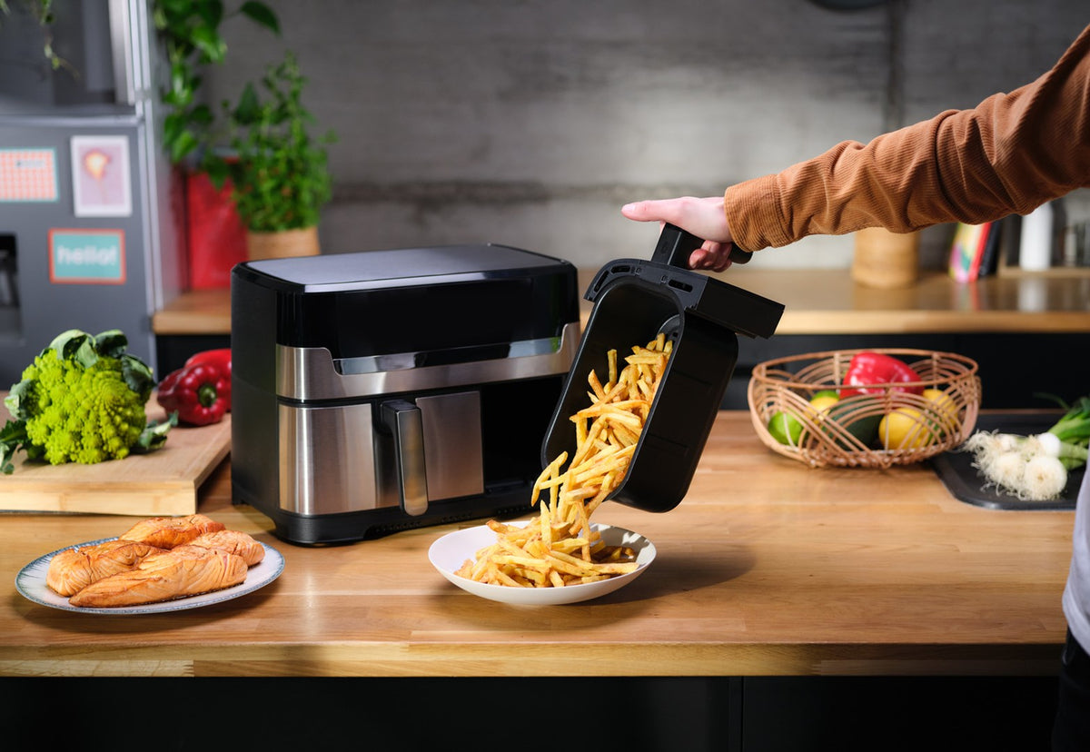 Tefal Dual Easy Fry & Grill EY905D Hot Air Fryer 8.3 L 2700 W Stainless Steel