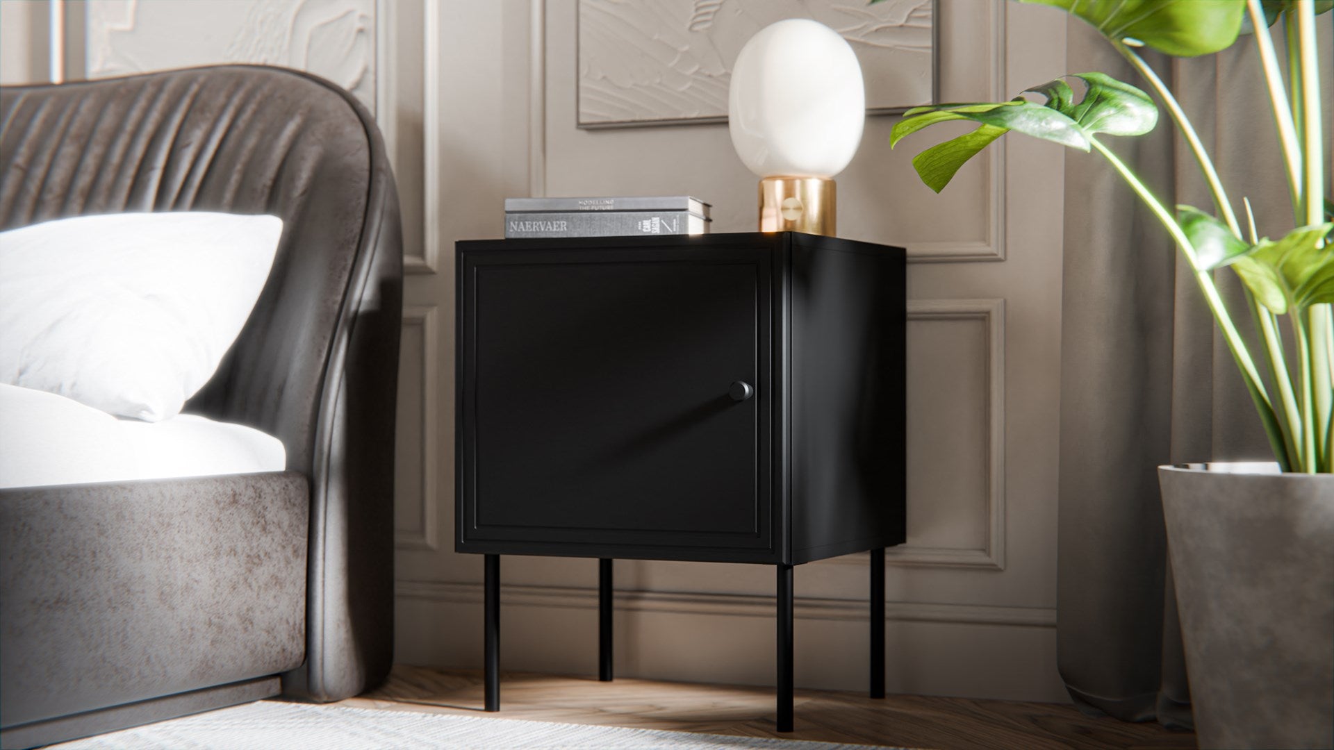 Cama PALAZZO BIS Bedside Table 2 pcs. 45x39xH59 Matt Black