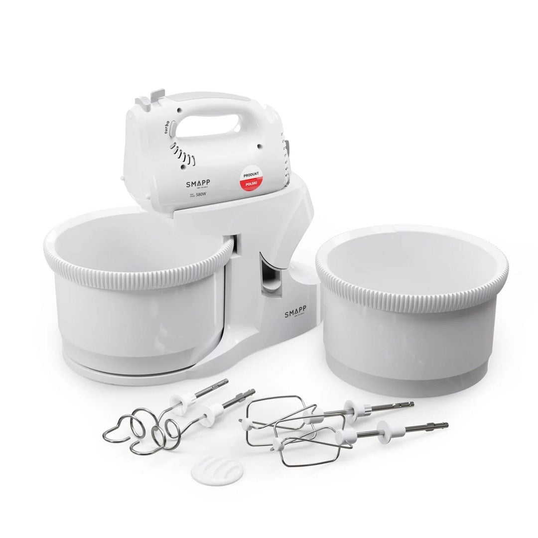 SMAPP Hand Mixer 580 W with 2 Bowls 451.66 White