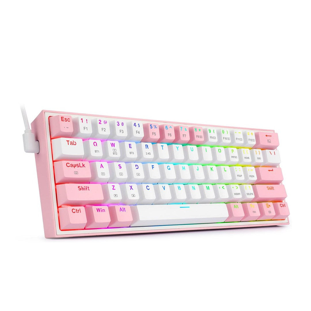 REDRAGON K616 Fizz Pro white/pink keyboard USB + RF Wireless + Bluetooth Pink  White