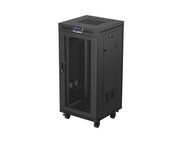Lanberg Rack Installation Cabinet 24U 600x600 Black Perforated Door V2