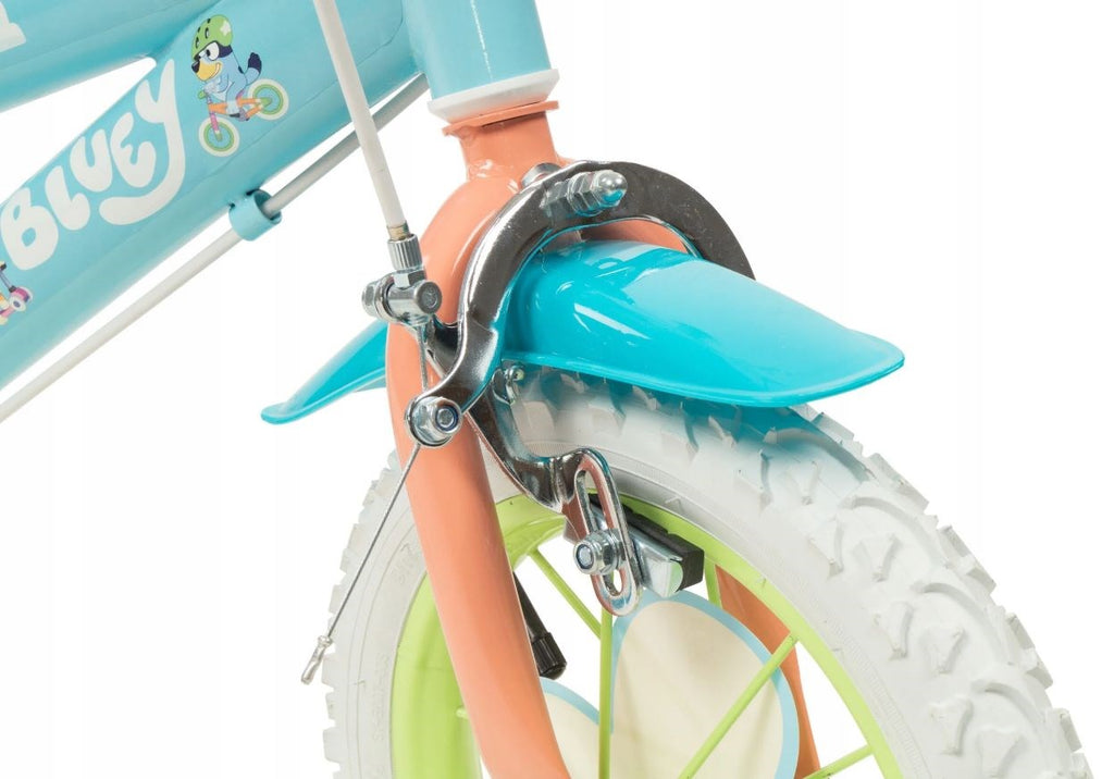 TOIMSA Children's Bicycle 12" Bluey Blue and Lime for Ages 3-5