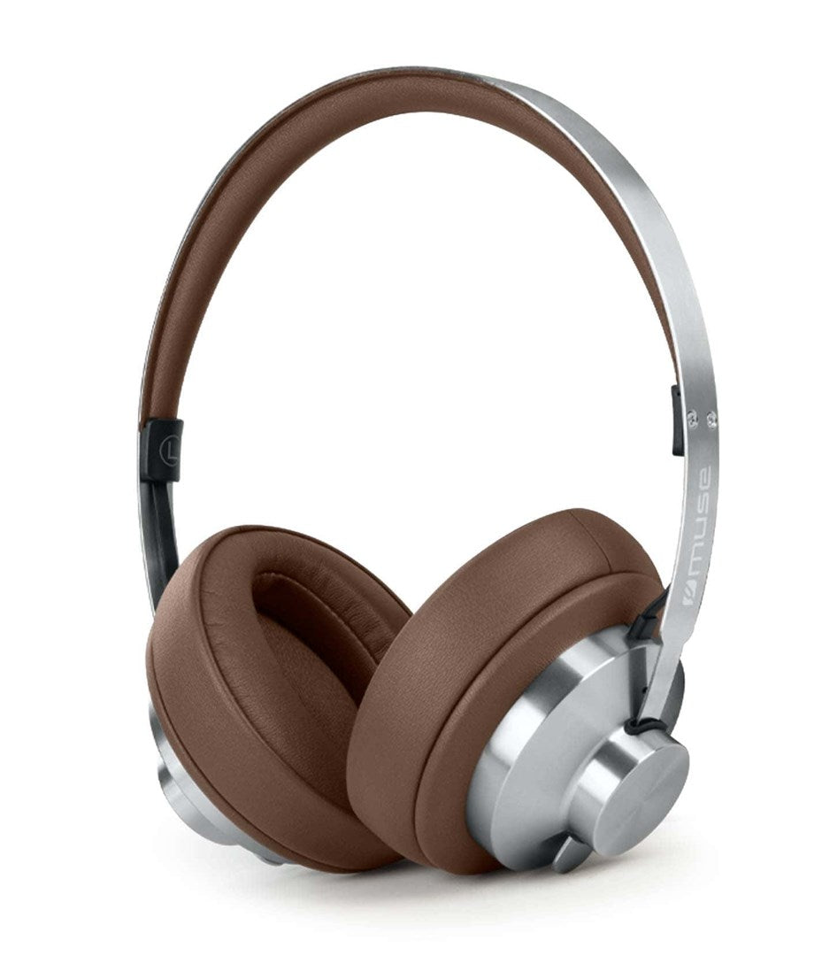 Muse M-298 SBR headphones/headset Wired & Wireless Head-band Calls/Music Bluetooth Brown  Silver