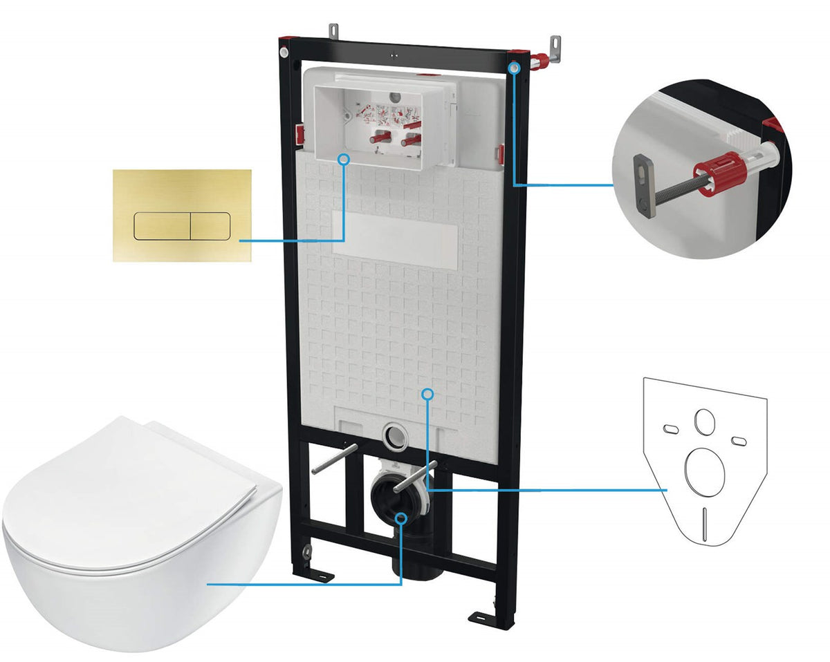 deante Toilet Set 6-in-1 Concealed 1200x520x520 mm CDER6ZPW