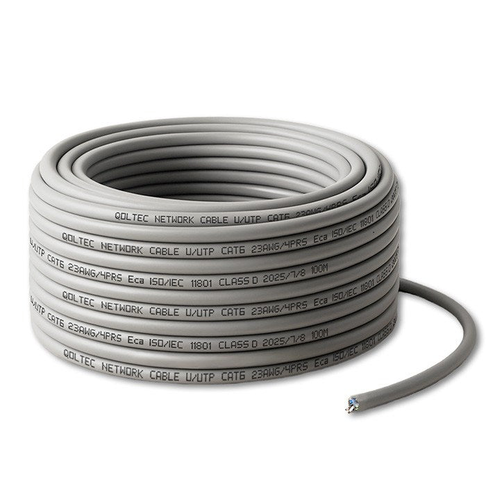 Qoltec UTP CAT6 Network Patch Cord 100 m Gray 1Gb/s