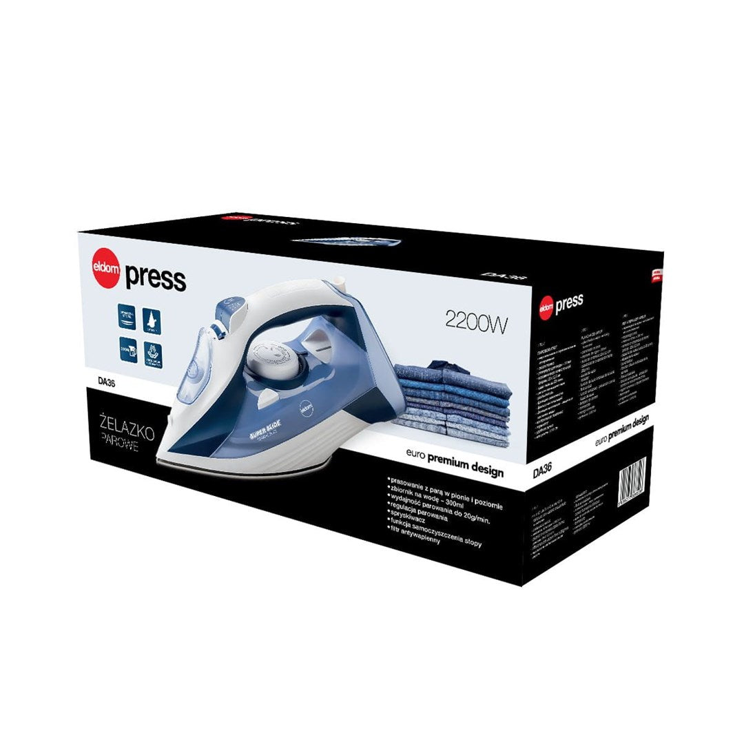 ELDOM DA36 Steam Iron 2200W Ceramic Soleplate White, Blue