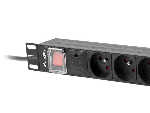Lanberg PDU Power Distribution Unit 19" 1U 7x Schuko SPD-3MP 2 m PDU-PRO-07F-0200-BK
