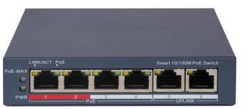 Hikvision 4-Port Fast Ethernet Smart PoE Switch 4-poorts