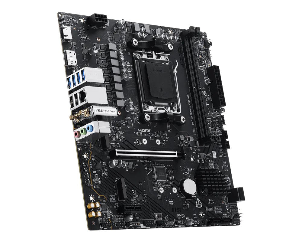 MSI Pro A620AM-G EVO WIFI AMD A620A Socket AM5 Micro ATX Motherboard