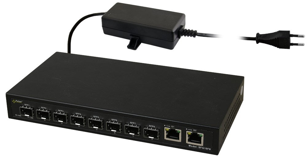 PULSAR SFG10F8 Optical Switch 8xSFP 2xRJ45