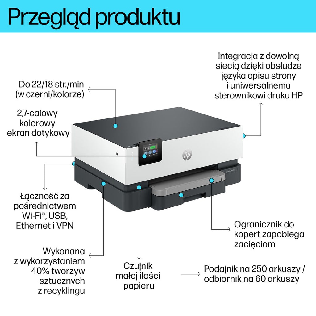 HP OfficeJet Pro 9110b Wireless Color Printer, Duplex Printing, 5A0S3B