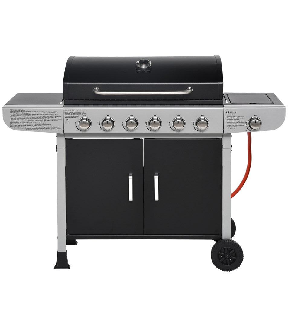 Ravanson Gas Barbecue GO-6 15.1 kW with Cast Iron Grate and 6 Cooking Zones