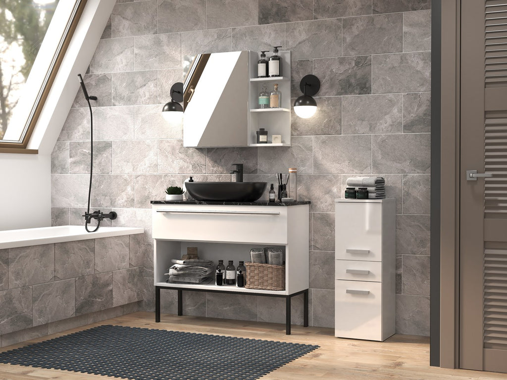 Topeshop NEL V DDS BIEL POŁ Bathroom Storage Cabinet White