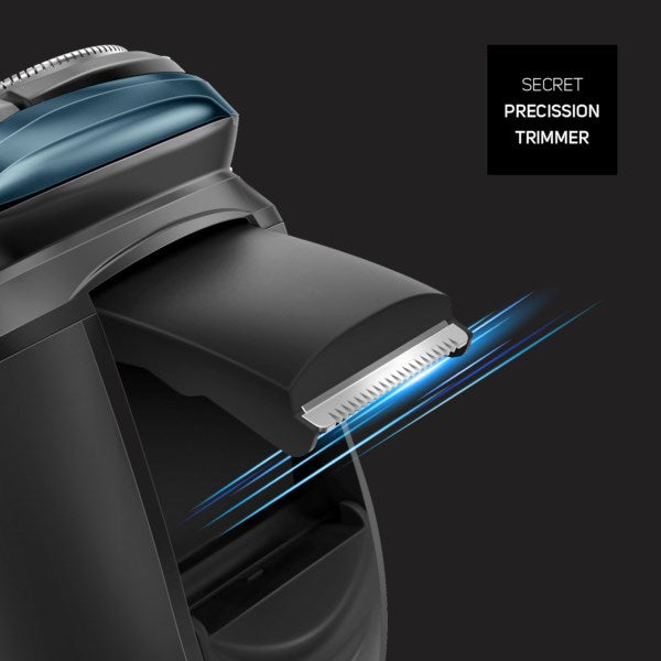 Taurus 3 Side Shave IPX7 Rotation shaver Trimmer Black  Blue