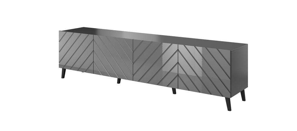 RTV Cabinet ABETO 200x42x52 Graphite/Gloss